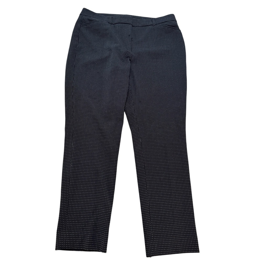 White‎ House Black Market Black Polka Dot Comfort Stretch Ankle Pants Size 10